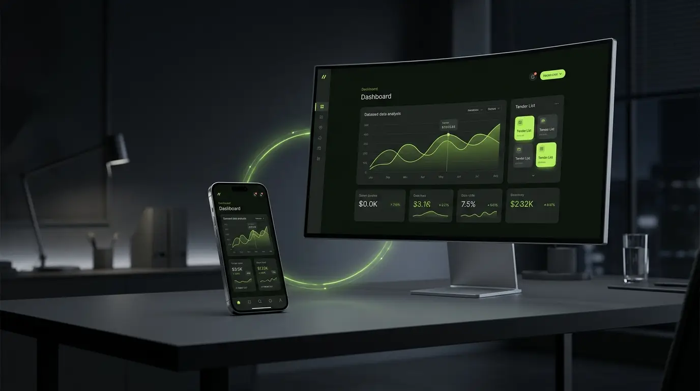 Dashboard synchron auf Monitor und Smartphone